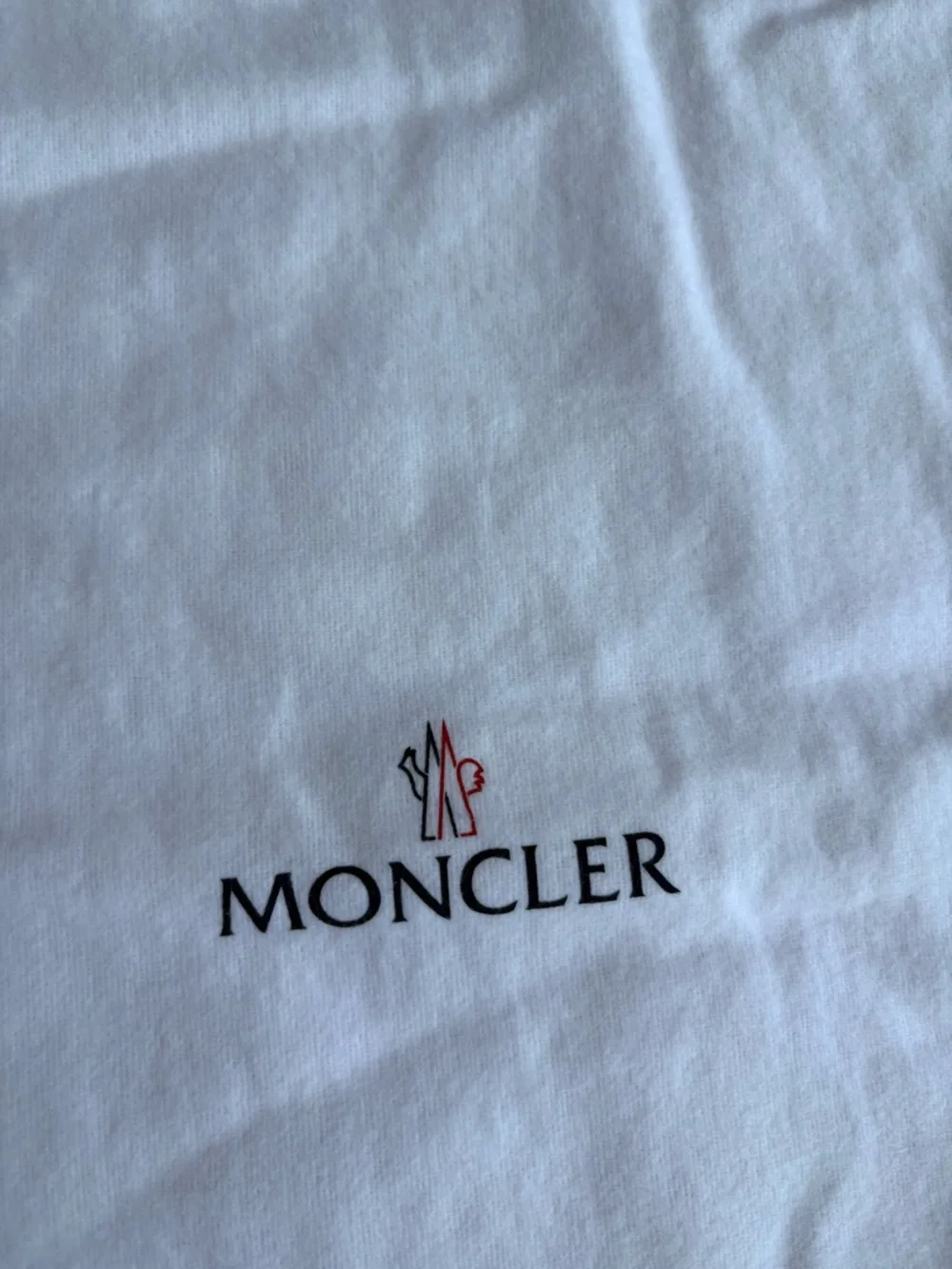 Moncler White Logo Drawstring Pouch